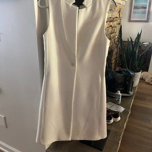 BCBGMaxAzria Long Cream Coat, Size Small